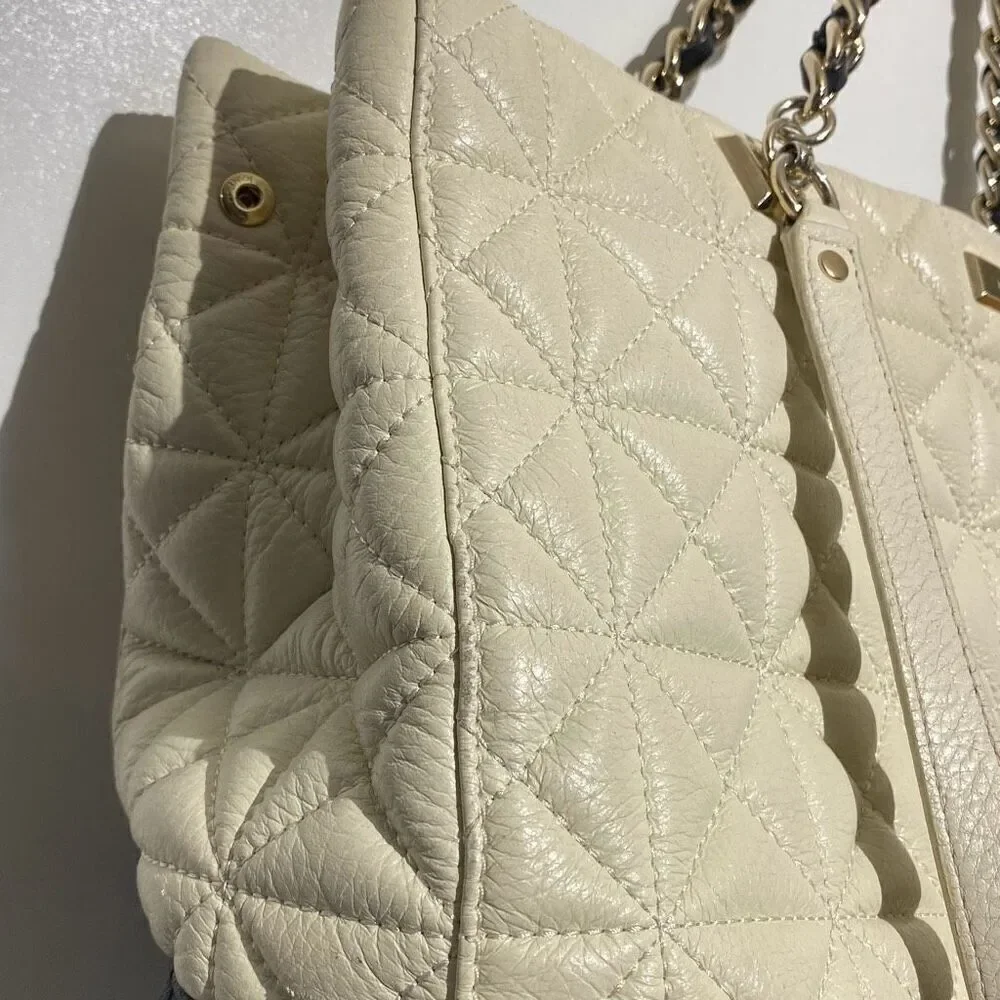 Kate Spade Women's Black White‎ Quilted Leather Chain Strap Shoulder Bag
